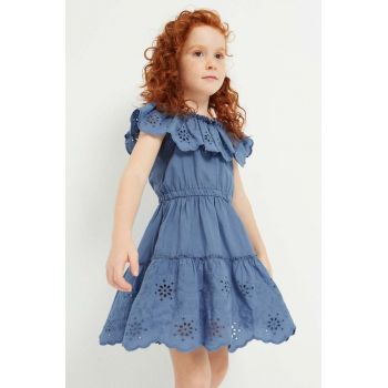 Mayoral rochie din bumbac pentru copii culoarea albastru marin, mini, evazati ieftina