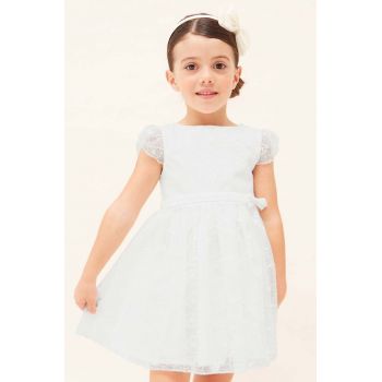 Mayoral rochie fete culoarea alb, mini, evazati
