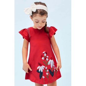 Mayoral rochie fete culoarea rosu, mini, evazati