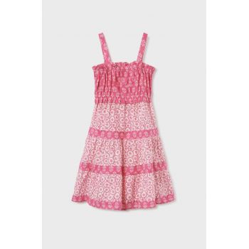 Mayoral rochie fete culoarea roz, midi, evazati ieftina