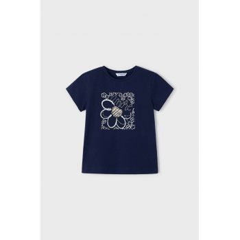 Mayoral tricou de bumbac pentru copii culoarea albastru marin