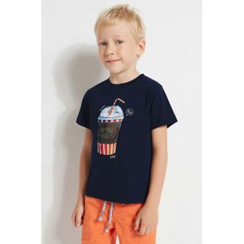 Mayoral tricou de bumbac pentru copii culoarea albastru marin, cu imprimeu