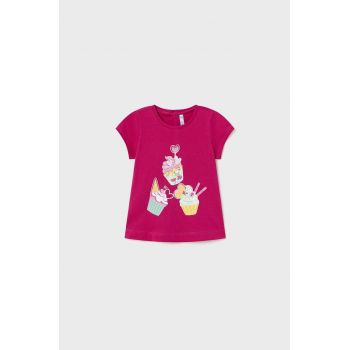 Mayoral tricou de bumbac pentru copii culoarea roz