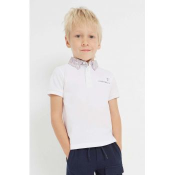Mayoral tricouri polo din bumbac pentru copii culoarea alb