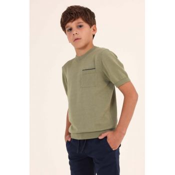 Mayoral tricou de bumbac pentru copii culoarea verde, neted