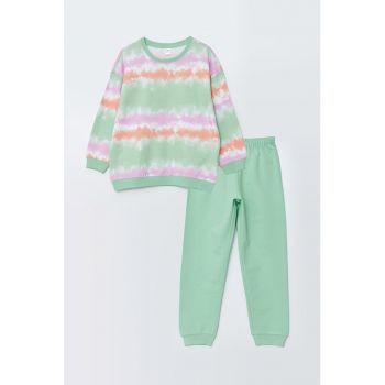 Pijama de bumbac cu aspect tie-dye