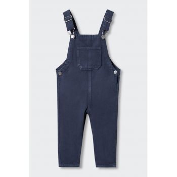 Salopeta de denim cu buzunar pe piept