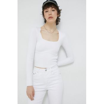 Abercrombie & Fitch pulover culoarea alb ieftin