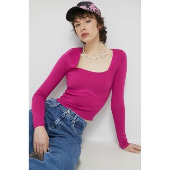 Abercrombie & Fitch pulover culoarea roz de firma original