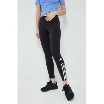 adidas Performance leggins de antrenament Train Cotton culoarea negru, cu imprimeu