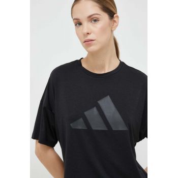 adidas Performance tricou de antrenament Train Icons culoarea negru