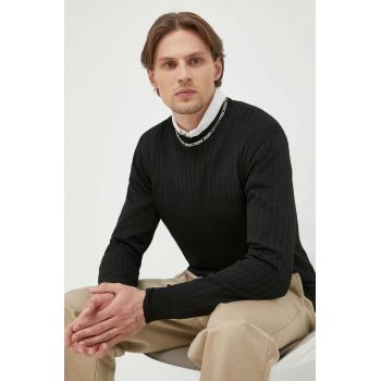 Bruuns Bazaar pulover Leo Rivee barbati, culoarea negru, light de firma original