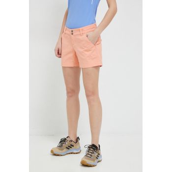 Columbia pantaloni scurți Saturday Trail femei, culoarea portocaliu, uni, medium waist 1533781