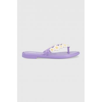 Melissa slapi MELISSA FLIP FLOP SPRING AD femei, culoarea violet, cu toc plat, M.33715.AL242 ieftini