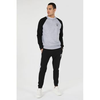 Bluza sport cu maneci raglan contrastante