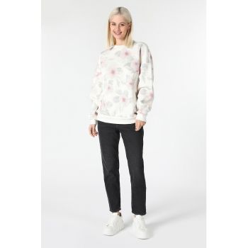 Bluza sport din amestec de bumbac cu model floral