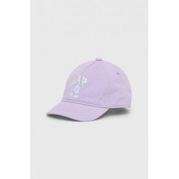 GAP șapcă din bumbac pentru copii x Disney culoarea violet, cu imprimeu
