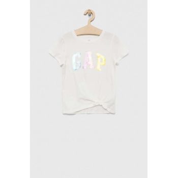 GAP tricou de bumbac pentru copii culoarea alb