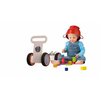 Ride-On copii din lemn Mamatoyz 3 in 1 Ursulet DriveMe Soft masinuta ride-on, premergator si carucior de jucarii, recomandat copiilor de la 10 luni