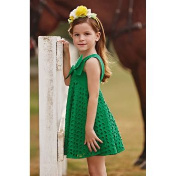 Mayoral rochie din bumbac pentru copii culoarea verde, mini, evazati de firma originala
