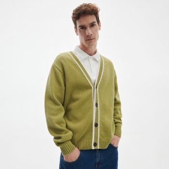 Reserved - Cardigan din bumbac - Verde