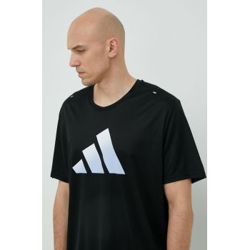 adidas Performance tricou de alergare Run Icons culoarea negru, cu imprimeu