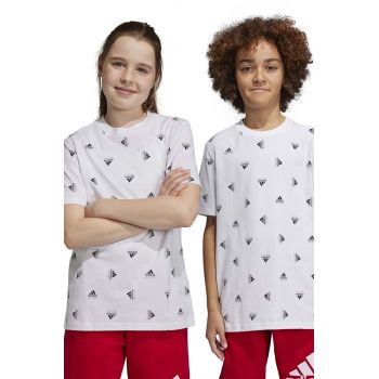 adidas tricou de bumbac pentru copii U BLUV TEE culoarea alb, modelator