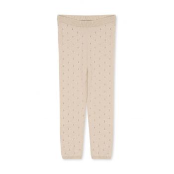 Konges Sløjd leggins din bumbac pentru copii culoarea bej