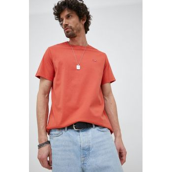 Levi's tricou din bumbac culoarea portocaliu, neted de firma original