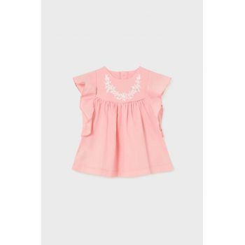 Mayoral bluza din bumbac pentru bebelusi culoarea roz, neted la reducere