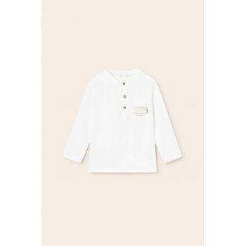 Mayoral longsleeve bebelusi culoarea alb, cu imprimeu