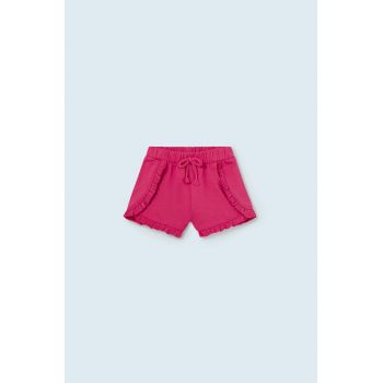 Mayoral pantaloni scurti bebe culoarea roz, neted