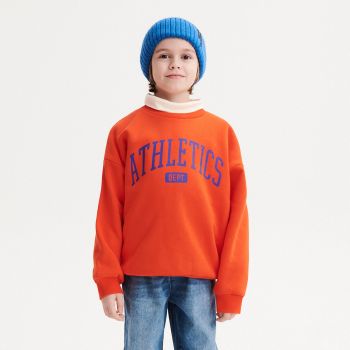 Reserved - Bluză oversize cu imprimeu - Oranj