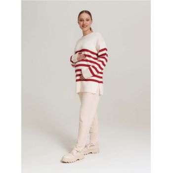 Reserved - Pantaloni din jerseu cu adaos de viscoză - crem