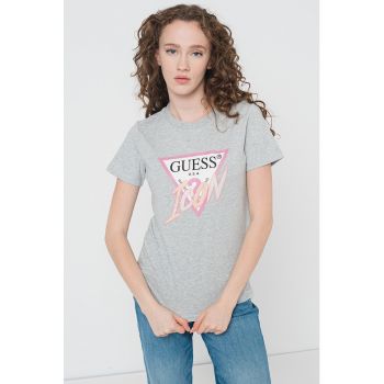 Tricou din bumbac cu imprimeu logo pe piept