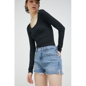 Abercrombie & Fitch pantaloni scurti jeans femei, neted, high waist