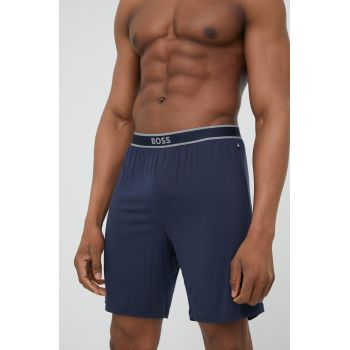 BOSS pantaloni scurti de pijama barbati, culoarea albastru marin