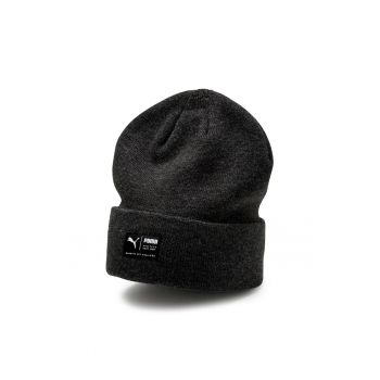 Caciula elastica unisex cu detaliu logo Archive Heather