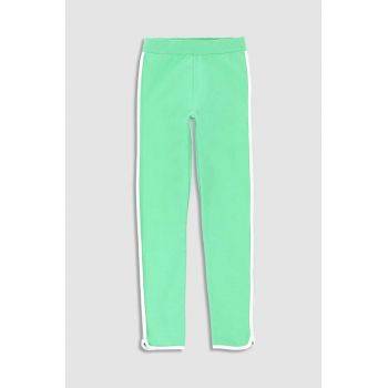 Coccodrillo pantaloni de trening pentru copii culoarea verde, neted ieftini