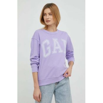 GAP bluza femei, culoarea violet, cu imprimeu