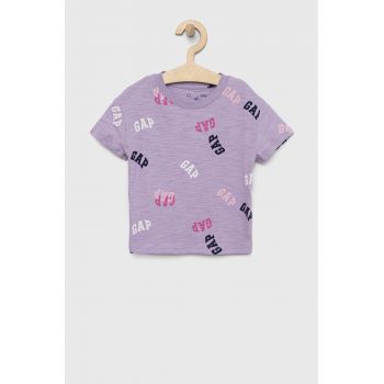 GAP tricou de bumbac pentru copii culoarea violet ieftin