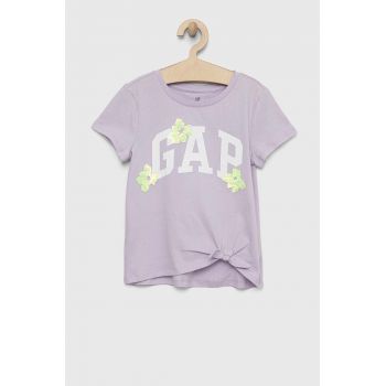 GAP tricou de bumbac pentru copii culoarea violet