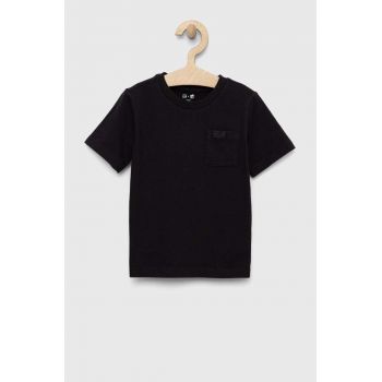 GAP tricou de bumbac pentru copii x BKC culoarea negru, neted de firma original
