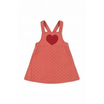Konges Sløjd rochie din bumbac pentru bebeluși culoarea roz, mini, evazati