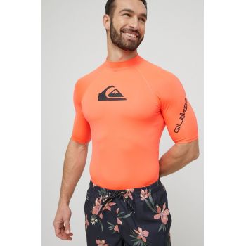 Quiksilver tricou All Time barbati, culoarea portocaliu, cu imprimeu, swimmwear