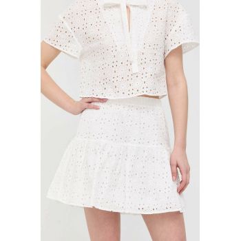 Silvian Heach bluza din bumbac femei, culoarea alb, neted