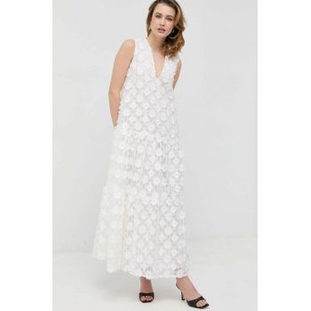 Silvian Heach rochie culoarea alb, maxi, evazati