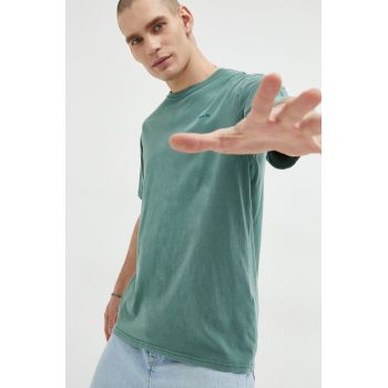 Superdry tricou din bumbac culoarea verde, neted