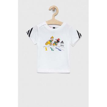 adidas tricou de bumbac pentru copii x Disney culoarea alb, cu imprimeu