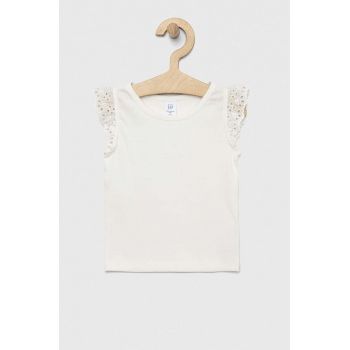 GAP tricou de bumbac pentru copii culoarea alb